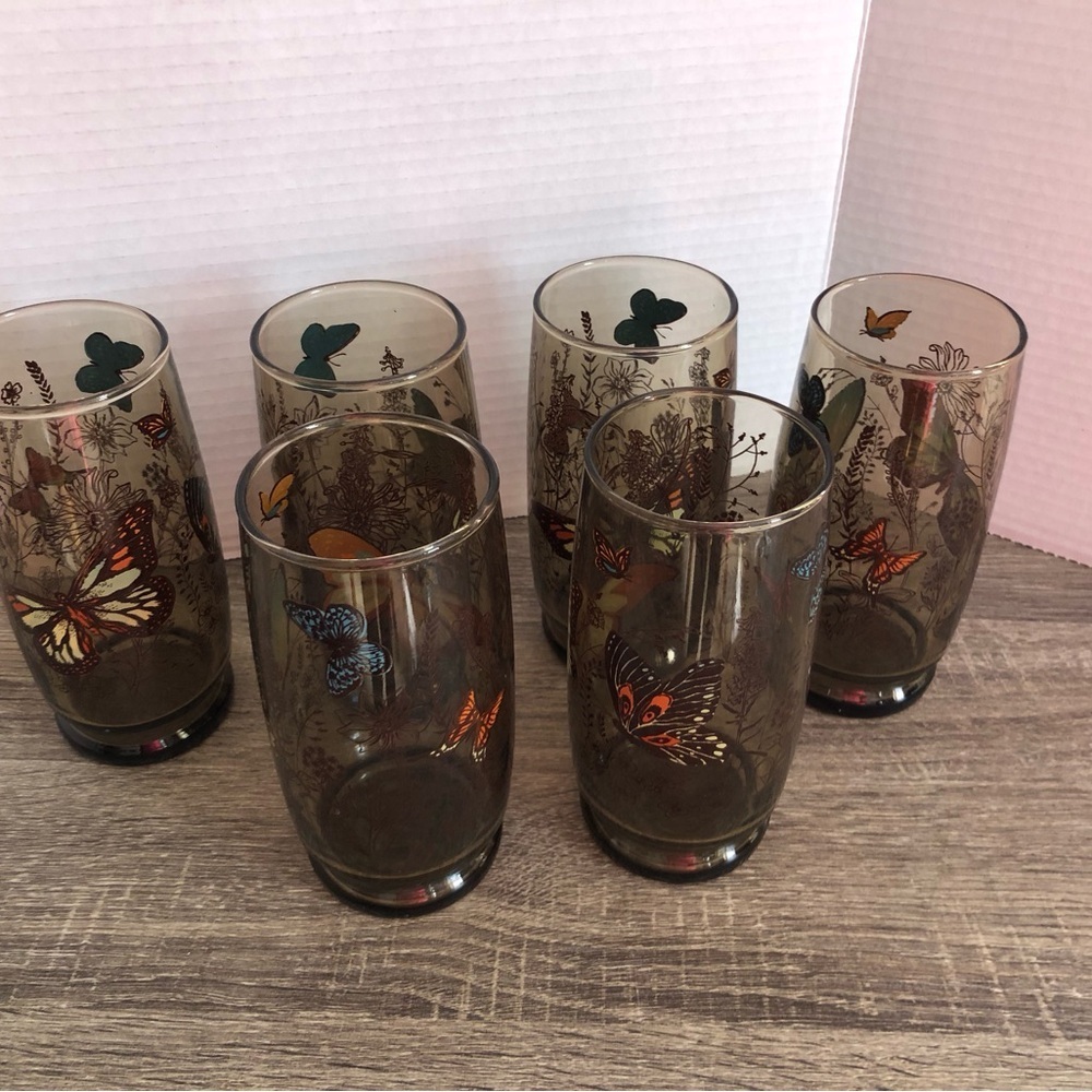 MCM Libbey Butterfly Glasses - Picture 5 of 9